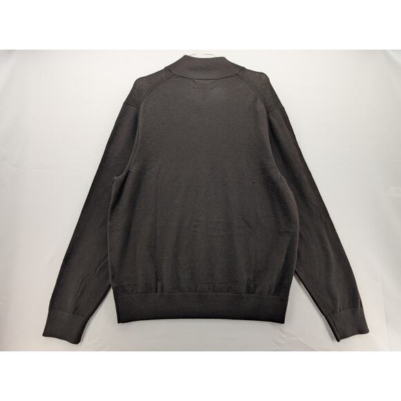 NWT Banana Republic Italian Merino Half Zip Sweater in Black size Large - Picture 7 of 8